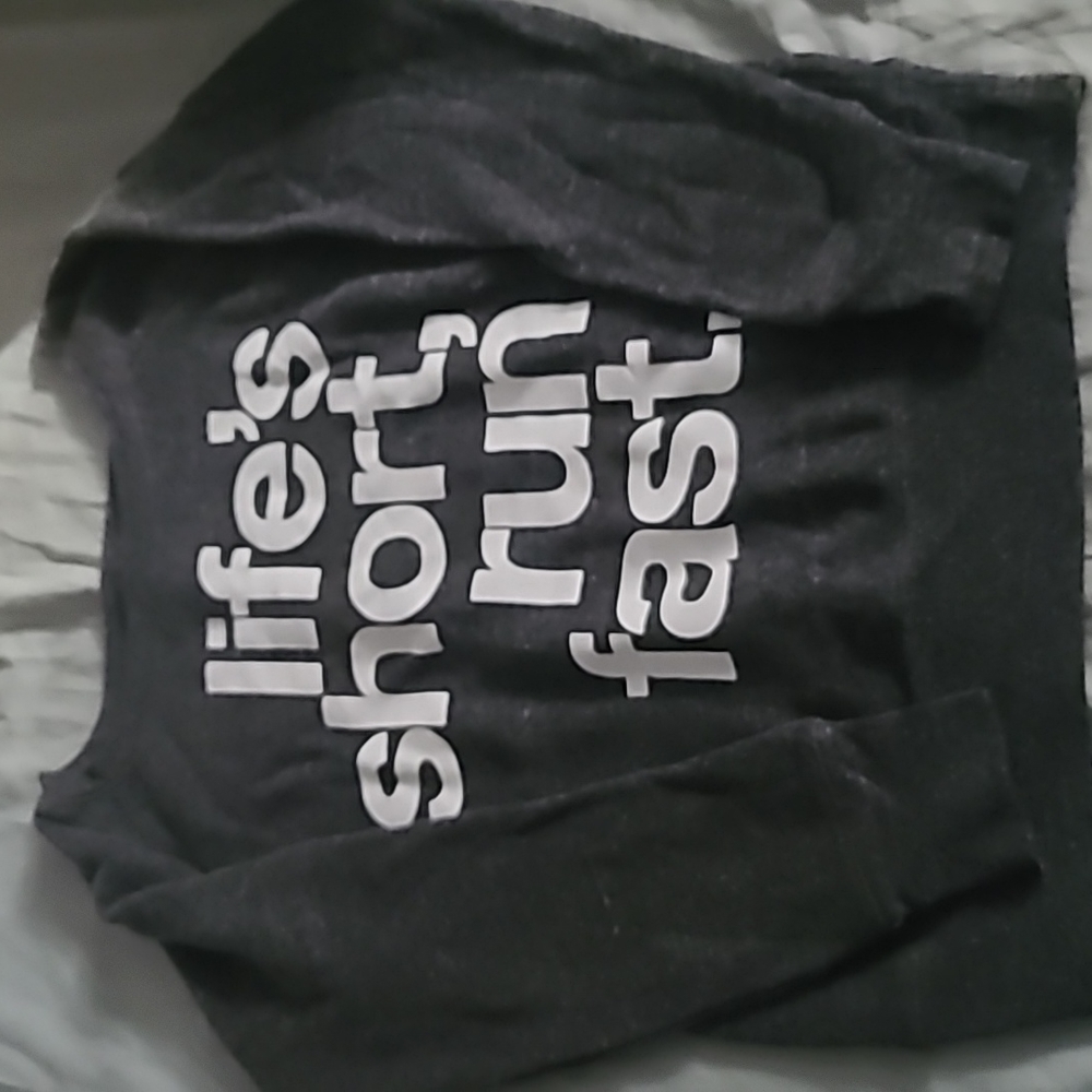 Life's short run fast wide neck pull-over